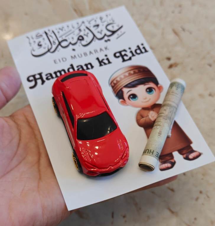 Eidi Cards for Kids with Metal Car